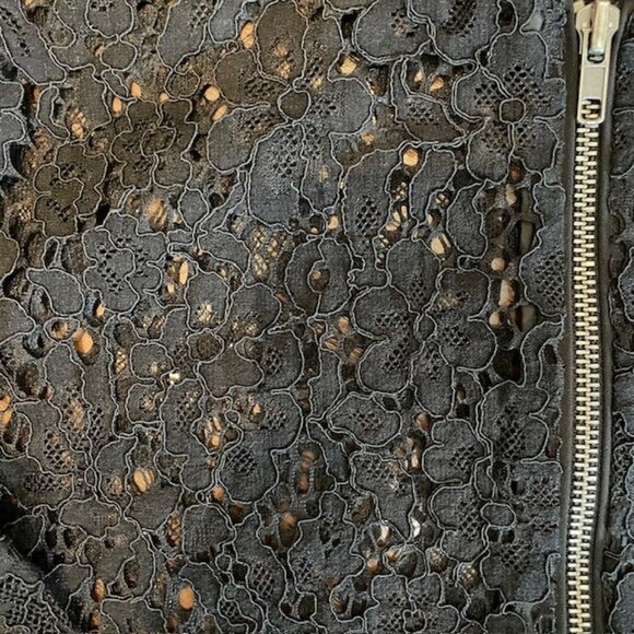 Sheer Floral Lace Jacket // Lightweight // Zip-Up Bomber Style - Picture 3 of 3